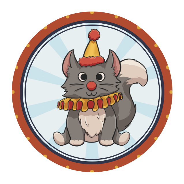 Clown cat Badge