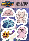 Baby Digimon Sticker Sheet