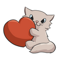 Cat Hug Hearth Sticker