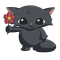 Flower Back cat Sticker