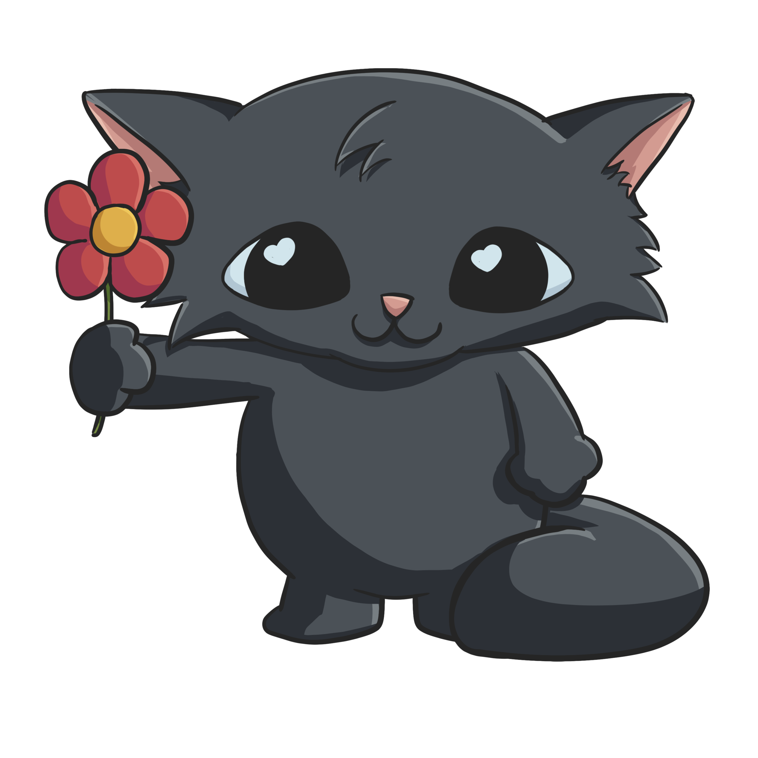 Flower Back cat Sticker