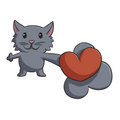 Cat offer hearth Sticker