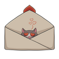 Envelope cat Sticker